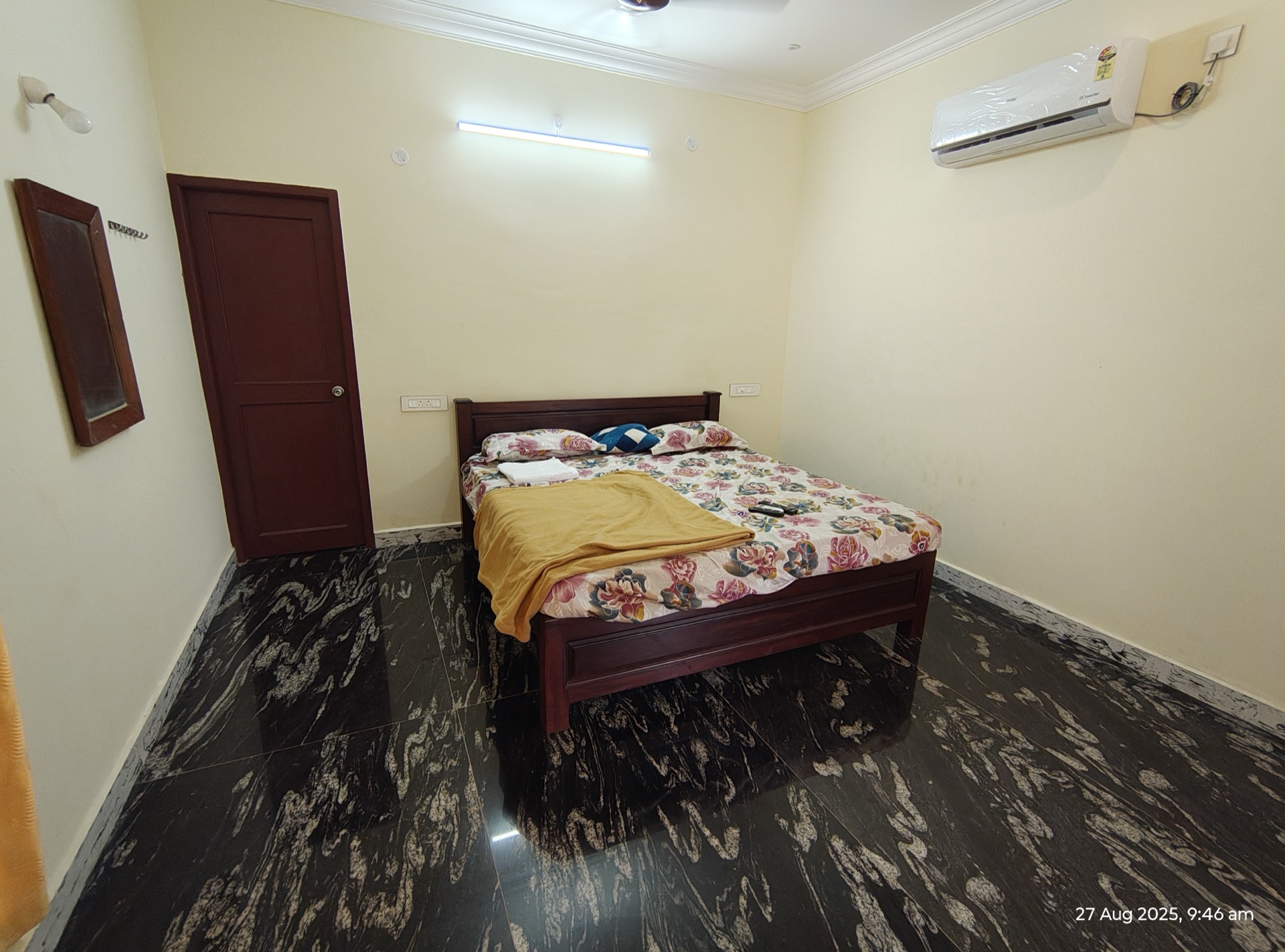 Comfortable master bedroom with natural light